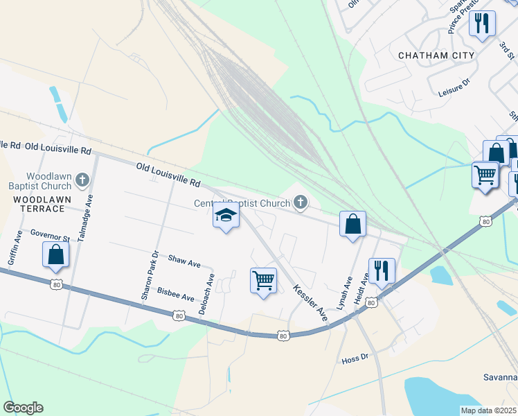 map of restaurants, bars, coffee shops, grocery stores, and more near 511 Kessler Court in Garden City