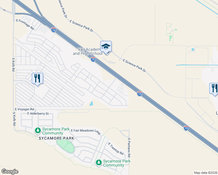 map of restaurants, bars, coffee shops, grocery stores, and more near Leeward in Tucson