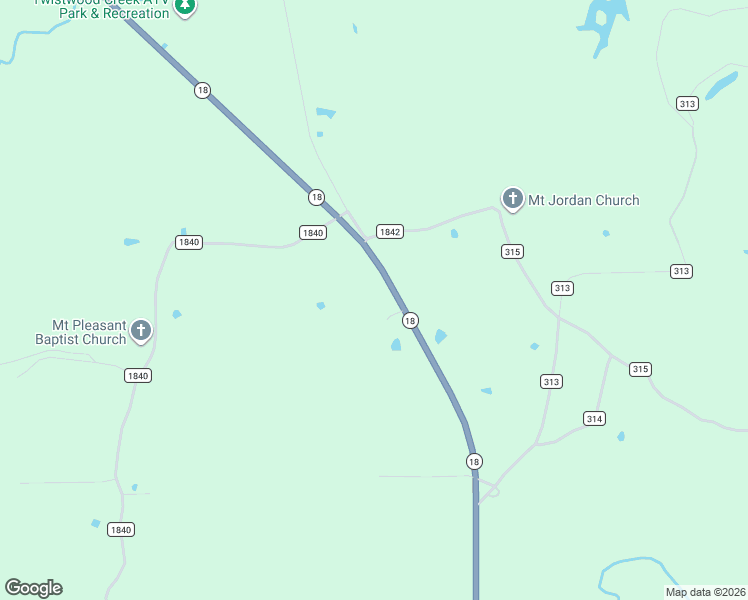 map of restaurants, bars, coffee shops, grocery stores, and more near 5808 Mississippi 18 in Pachuta