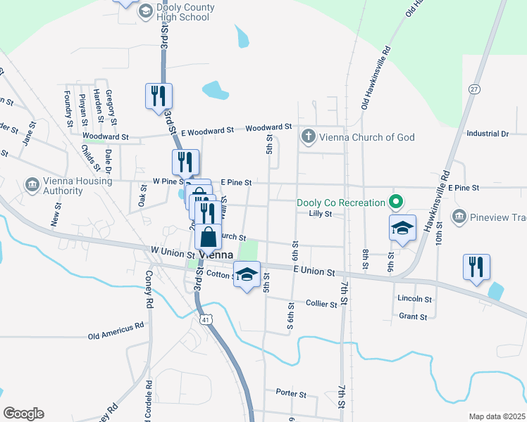 map of restaurants, bars, coffee shops, grocery stores, and more near 217 5th Street in Vienna