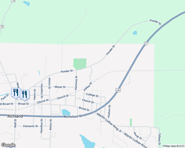 map of restaurants, bars, coffee shops, grocery stores, and more near 110 Crescent Street in Richland