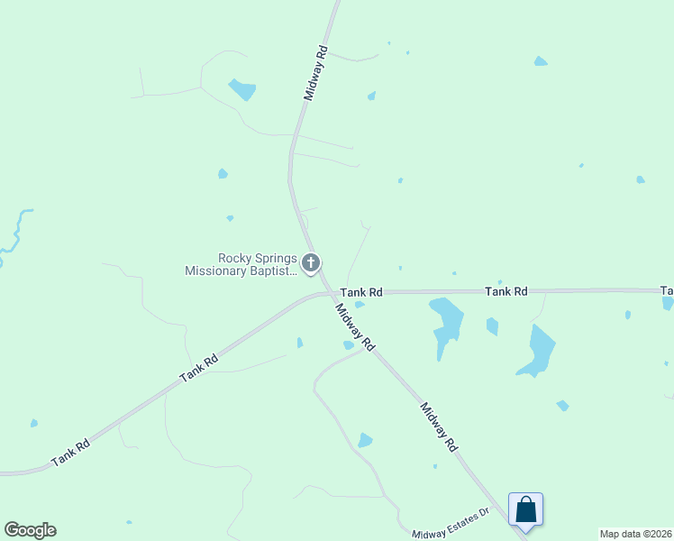 map of restaurants, bars, coffee shops, grocery stores, and more near 16984 Midway Road in Terry