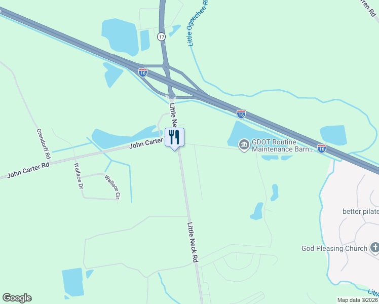 map of restaurants, bars, coffee shops, grocery stores, and more near 2890 Little Neck Road in Bloomingdale