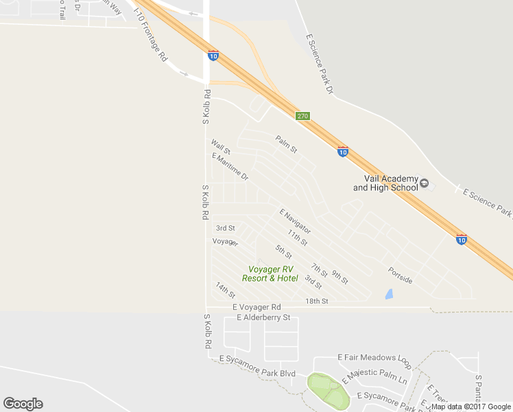 map of restaurants, bars, coffee shops, grocery stores, and more near 7252 East Navigator in Tucson