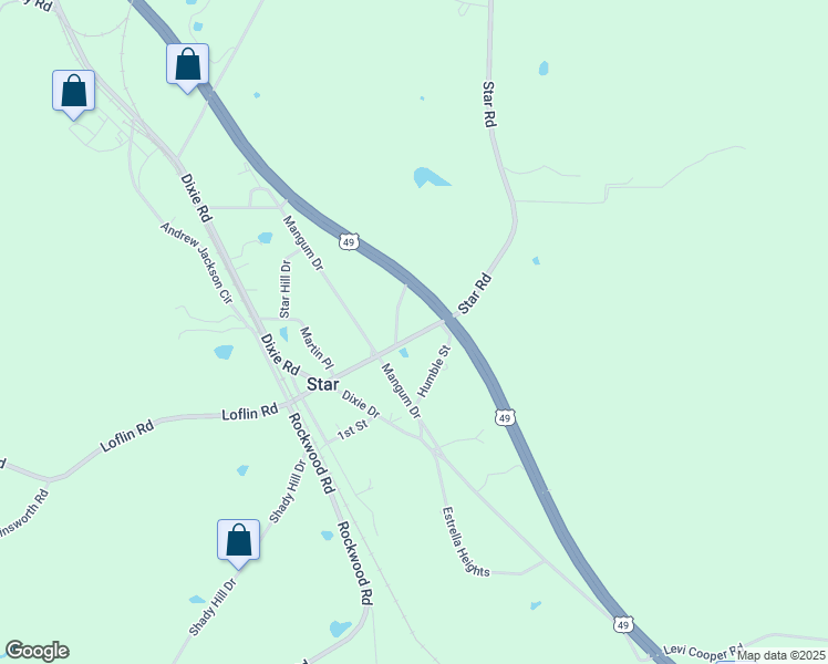 map of restaurants, bars, coffee shops, grocery stores, and more near in Star