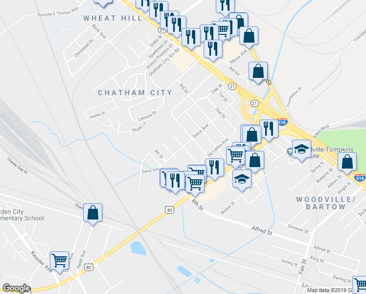 map of restaurants, bars, coffee shops, grocery stores, and more near 4098 6th Street in Garden City
