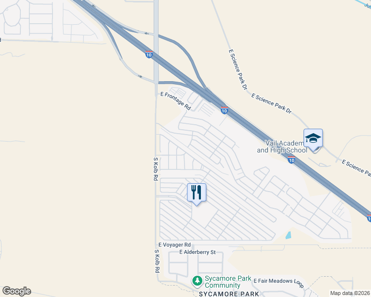 map of restaurants, bars, coffee shops, grocery stores, and more near 7229 East Maritime Drive in Tucson