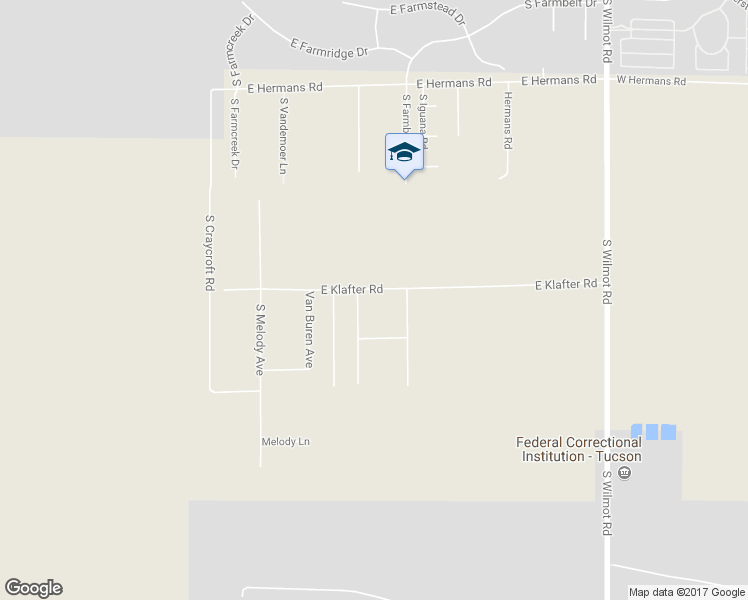 map of restaurants, bars, coffee shops, grocery stores, and more near 5818 East Klafter Road in Tucson