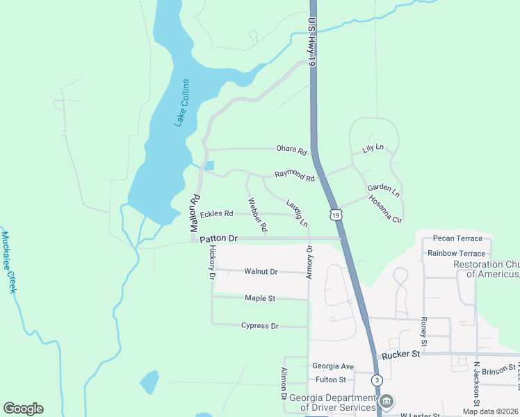 map of restaurants, bars, coffee shops, grocery stores, and more near 203 Webber Road in Americus