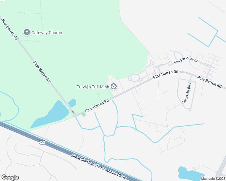 map of restaurants, bars, coffee shops, grocery stores, and more near 1428 Pine Barren Road in Bloomingdale