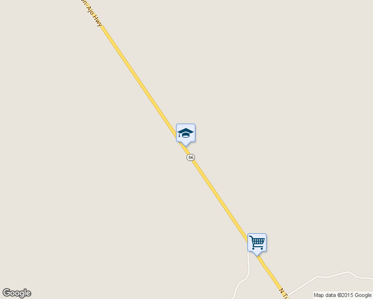 map of restaurants, bars, coffee shops, grocery stores, and more near North Tucson-Ajo Highway in Sells