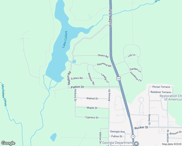 map of restaurants, bars, coffee shops, grocery stores, and more near 203 Webber Road in Americus