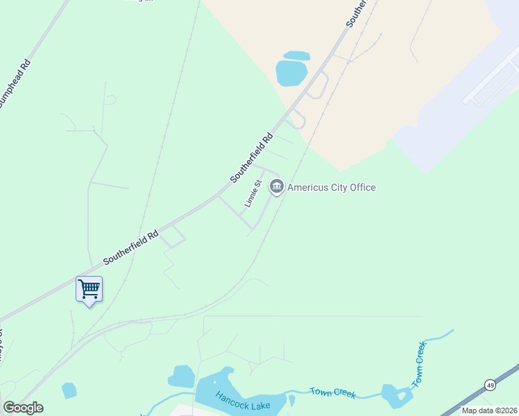 map of restaurants, bars, coffee shops, grocery stores, and more near 212 Horton Drive in Americus