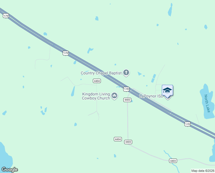 map of restaurants, bars, coffee shops, grocery stores, and more near 12836 U.S. 175 in LaRue