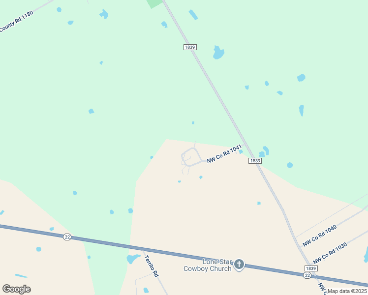 map of restaurants, bars, coffee shops, grocery stores, and more near 5035 Northwest Co Road 1041 in Corsicana