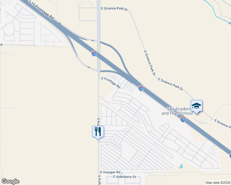 map of restaurants, bars, coffee shops, grocery stores, and more near 7220 East Benson Highway in Tucson