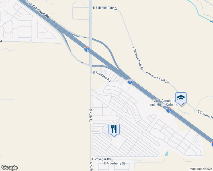 map of restaurants, bars, coffee shops, grocery stores, and more near 7220 East Benson Highway in Tucson