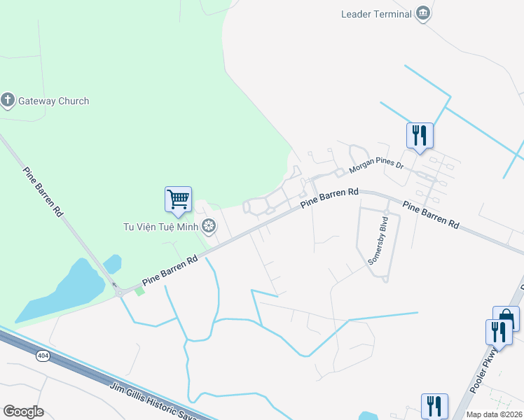map of restaurants, bars, coffee shops, grocery stores, and more near 10202 Addison Place in Pooler