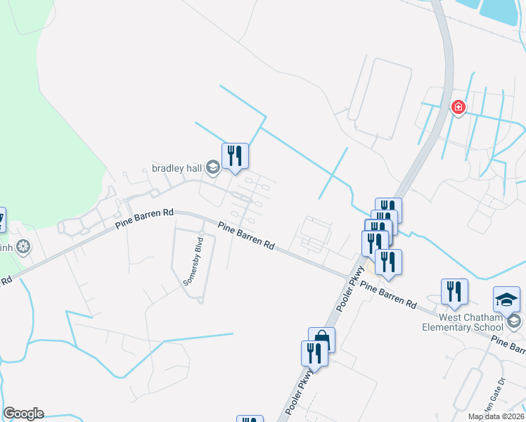 map of restaurants, bars, coffee shops, grocery stores, and more near 214 Foxbury Square in Pooler
