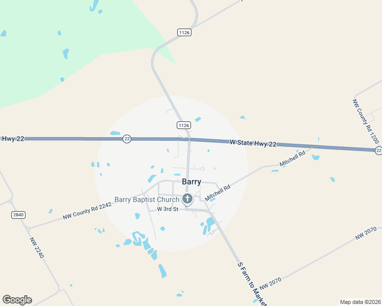 map of restaurants, bars, coffee shops, grocery stores, and more near 208 North Fordyce Street in Barry