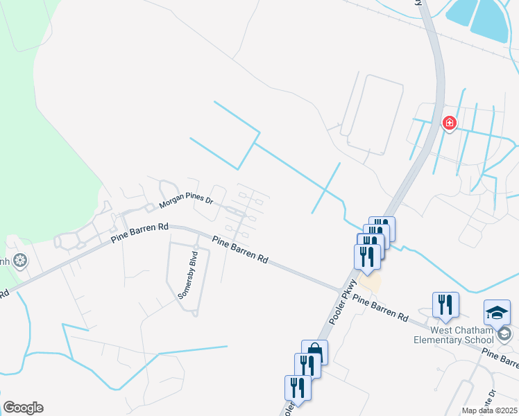 map of restaurants, bars, coffee shops, grocery stores, and more near 611 Trellis Square in Pooler