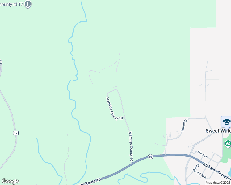 map of restaurants, bars, coffee shops, grocery stores, and more near 589 County Road 10 in Sweet Water