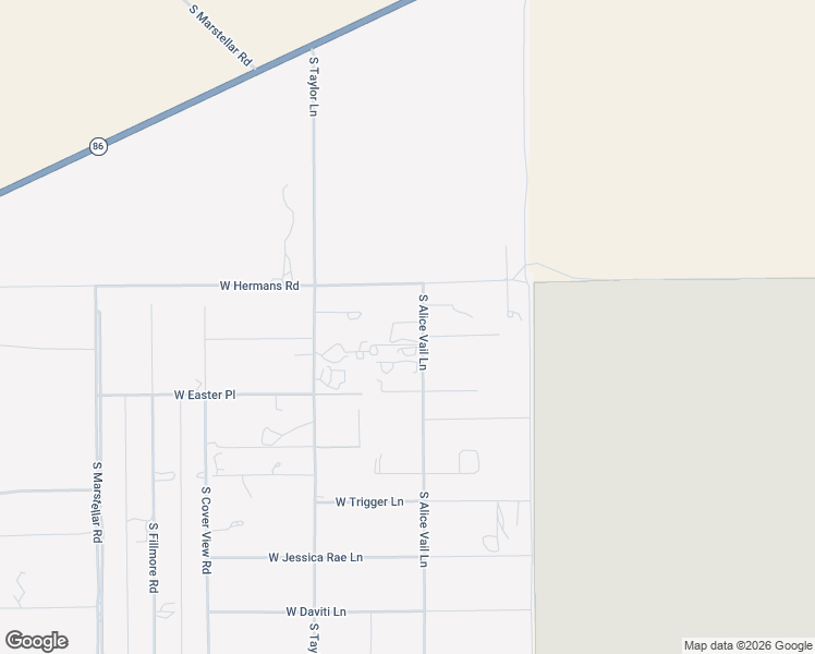 map of restaurants, bars, coffee shops, grocery stores, and more near 8200 South Alice Vail Lane in Tucson