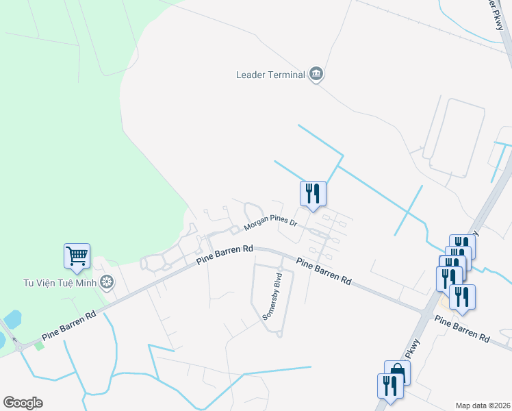 map of restaurants, bars, coffee shops, grocery stores, and more near 115 Quiet Pine Circle in Pooler