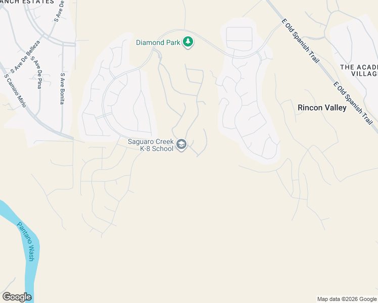 map of restaurants, bars, coffee shops, grocery stores, and more near Unnamed Road in Tucson