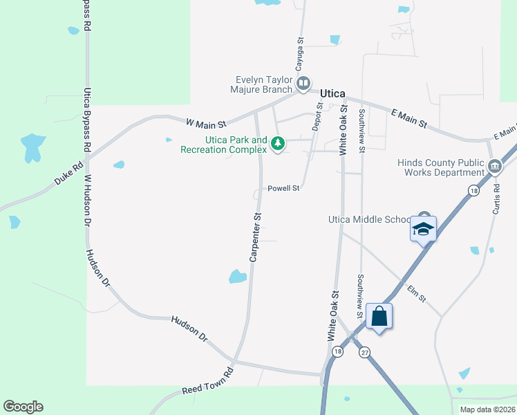 map of restaurants, bars, coffee shops, grocery stores, and more near 326 Carpenter St in Utica