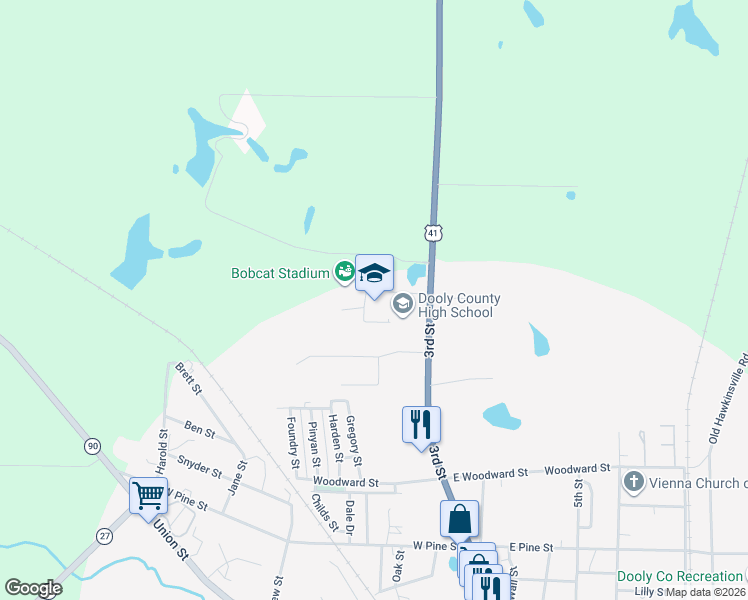 map of restaurants, bars, coffee shops, grocery stores, and more near 715 3rd Street in Vienna