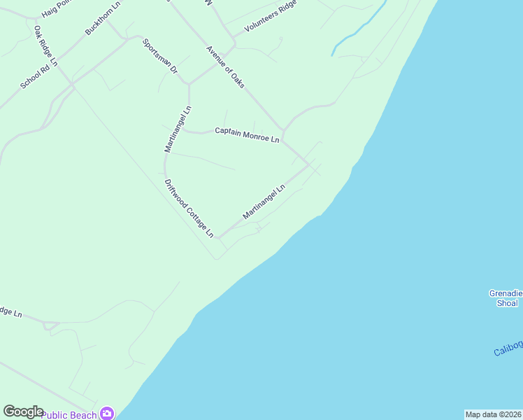 map of restaurants, bars, coffee shops, grocery stores, and more near 80 Martinangel Lane in Daufuskie Island
