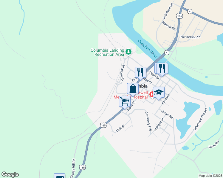 map of restaurants, bars, coffee shops, grocery stores, and more near 236 Whittington Road in Columbia