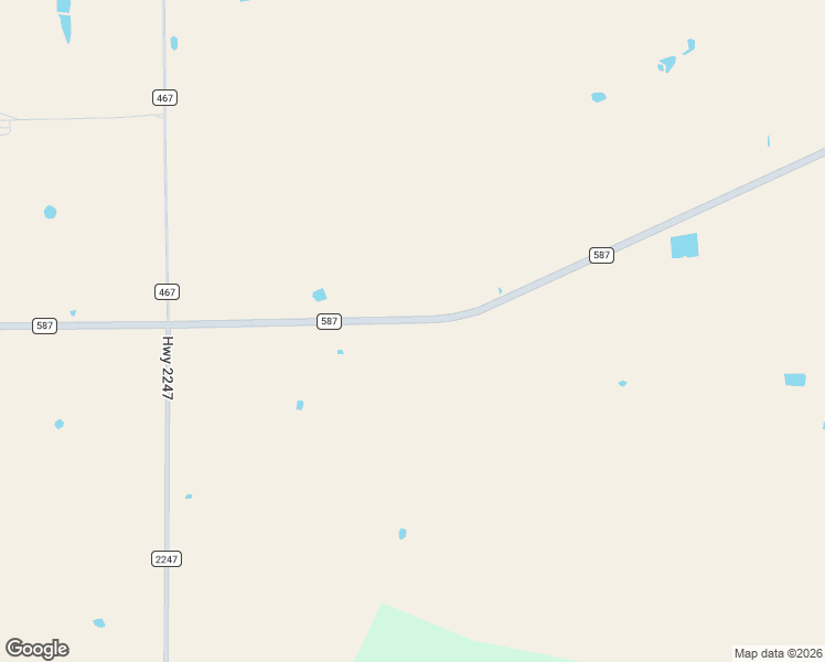 map of restaurants, bars, coffee shops, grocery stores, and more near 2640 Farm to Market 587 in De Leon