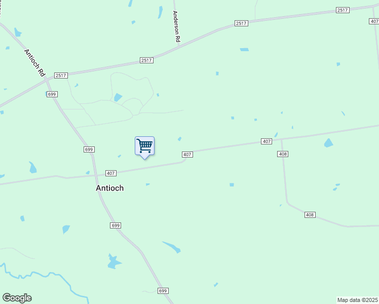map of restaurants, bars, coffee shops, grocery stores, and more near County Road 407 in Panola County