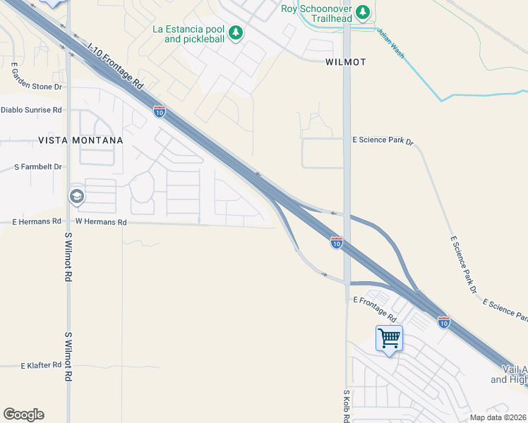 map of restaurants, bars, coffee shops, grocery stores, and more near 8063 South Dolphin Way in Tucson