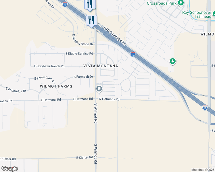 map of restaurants, bars, coffee shops, grocery stores, and more near 6393 East Raven Run Loop in Tucson