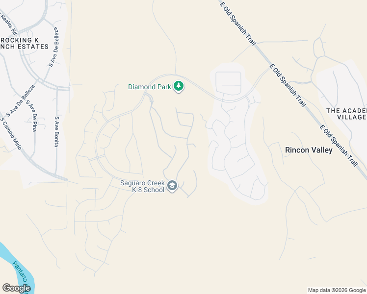 map of restaurants, bars, coffee shops, grocery stores, and more near 7949 South Silver Lillie Way in Tucson