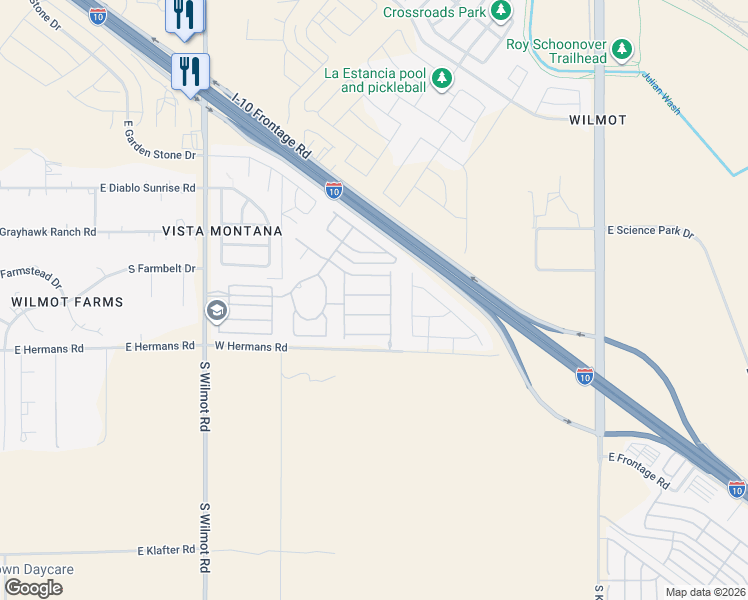 map of restaurants, bars, coffee shops, grocery stores, and more near 7961 South Talaco Trail in Tucson