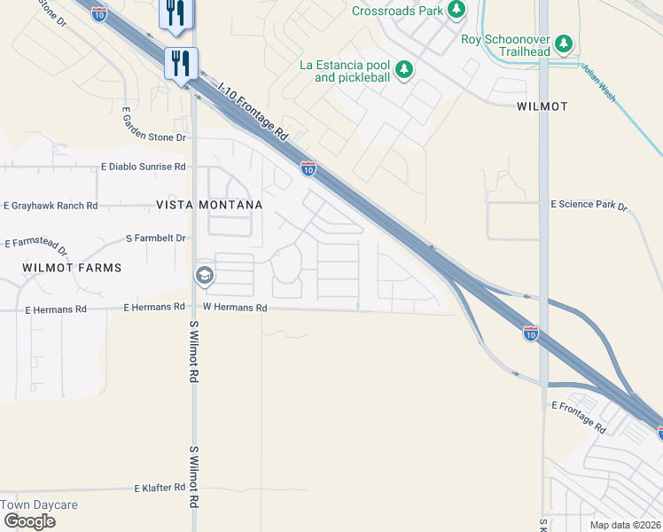 map of restaurants, bars, coffee shops, grocery stores, and more near 6606 East Cooperstown Drive in Tucson