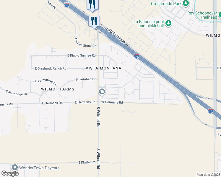 map of restaurants, bars, coffee shops, grocery stores, and more near 6393 East Raven Run Loop in Tucson