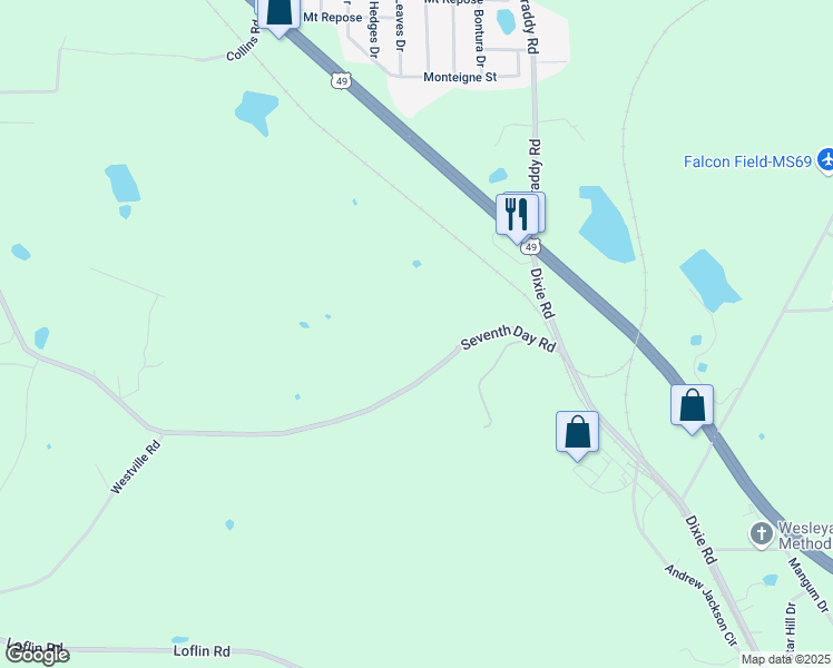 map of restaurants, bars, coffee shops, grocery stores, and more near 1044 Seventh Day Road in Florence