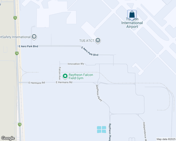 map of restaurants, bars, coffee shops, grocery stores, and more near 1890 East Aero Park Boulevard in Tucson