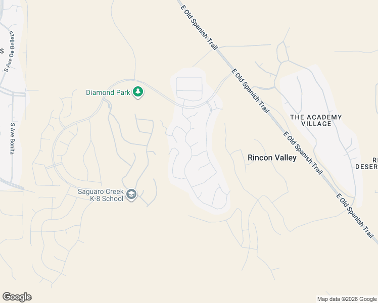 map of restaurants, bars, coffee shops, grocery stores, and more near Unnamed Road in Tucson