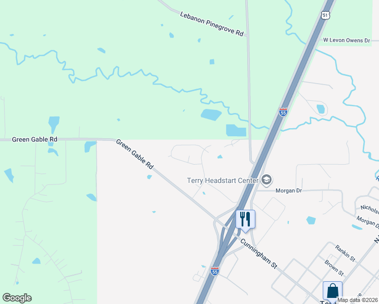 map of restaurants, bars, coffee shops, grocery stores, and more near 366 Greystone Pointe in Terry