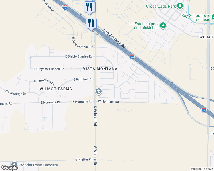 map of restaurants, bars, coffee shops, grocery stores, and more near 6393 East Raven Run Loop in Tucson