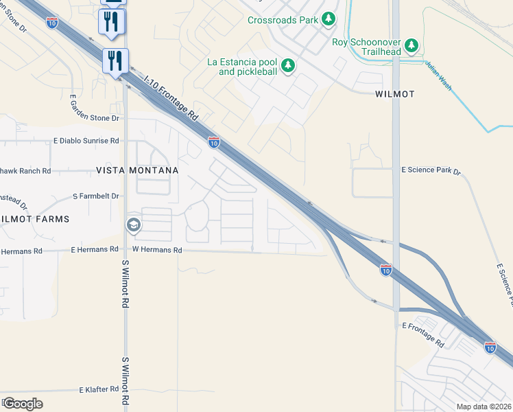 map of restaurants, bars, coffee shops, grocery stores, and more near 7961 South Talaco Trail in Tucson