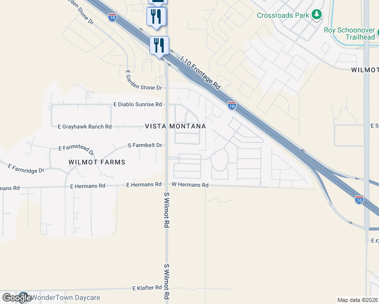 map of restaurants, bars, coffee shops, grocery stores, and more near 6393 East Raven Run Loop in Tucson
