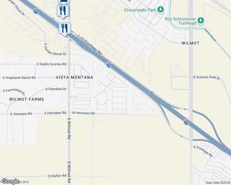 map of restaurants, bars, coffee shops, grocery stores, and more near 6606 East Cooperstown Drive in Tucson