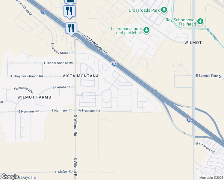 map of restaurants, bars, coffee shops, grocery stores, and more near 8036 South Tate Loop in Tucson